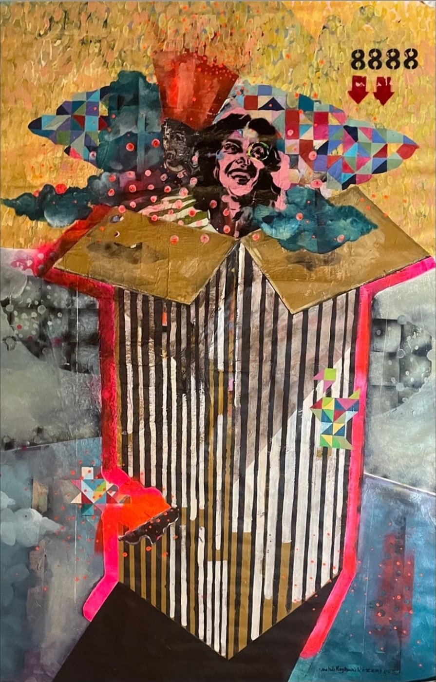 Boş Mutluluk Kutusu, 2023. Akrilik, 194×136 cm.