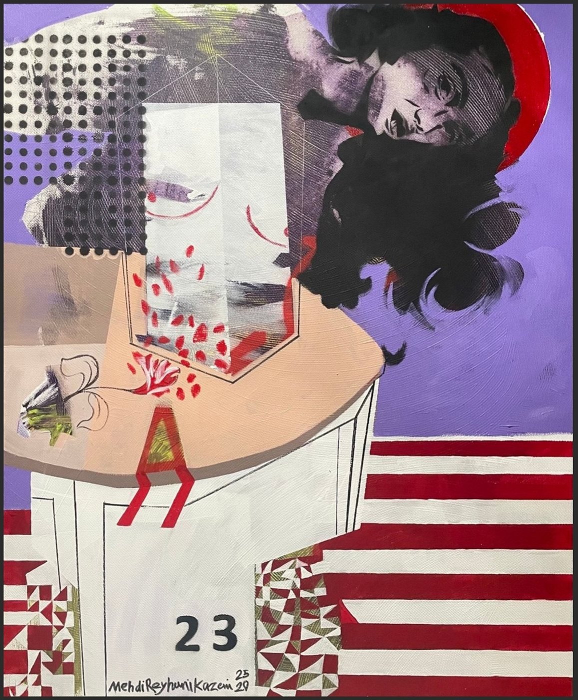 Masanın Altında, 2025. Akrilik, 114×94 cm.