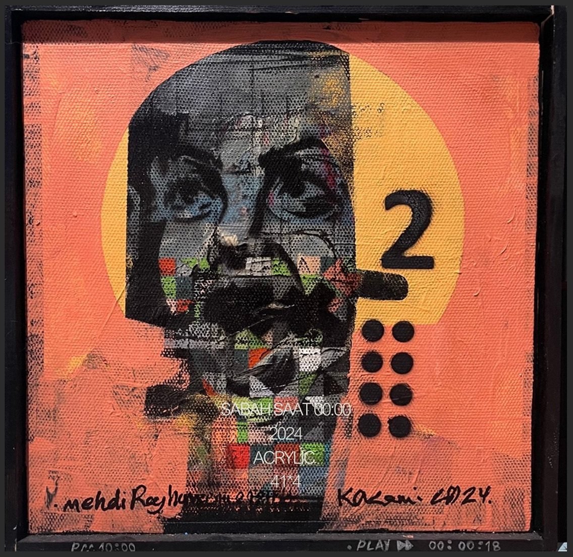 İkinci Gün Saat 10:00, 2024. Akrilik, 41×41 cm.